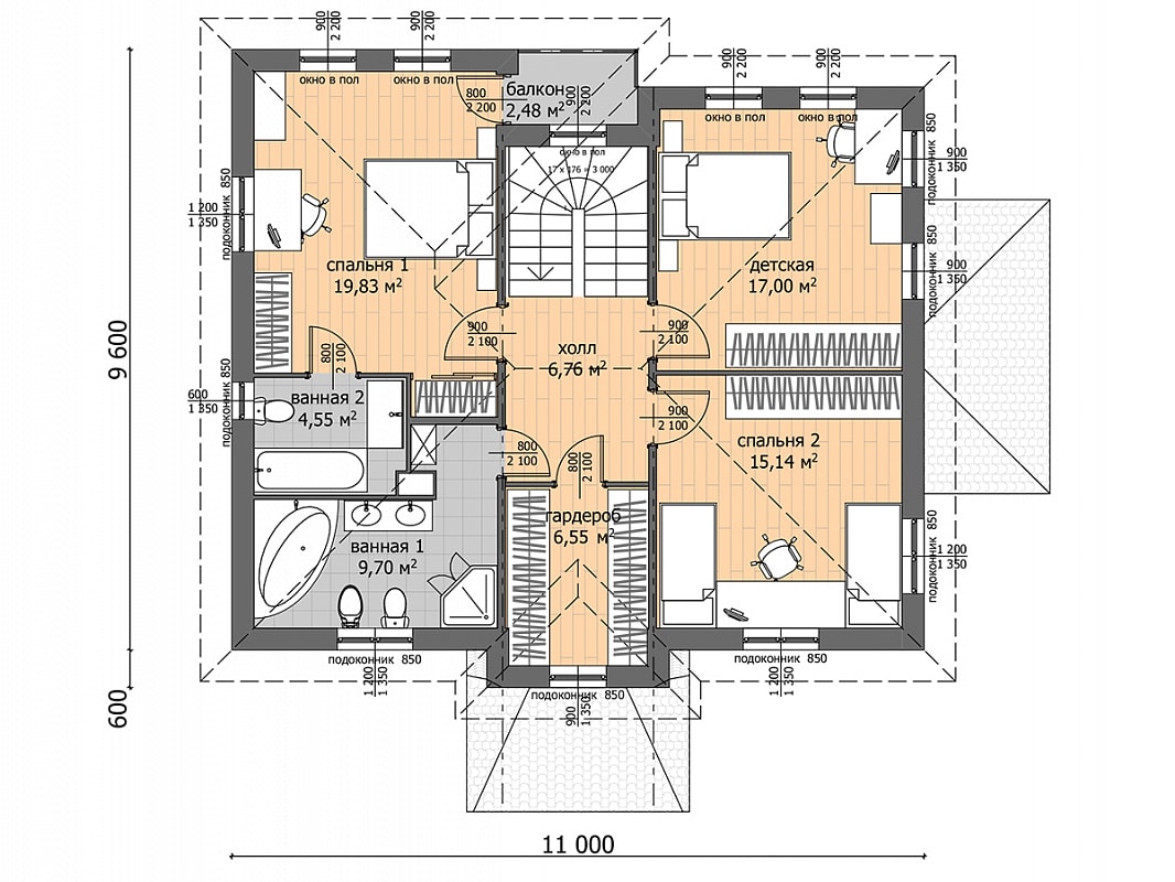 Планировка CONSTANT 160-3 2 этаж