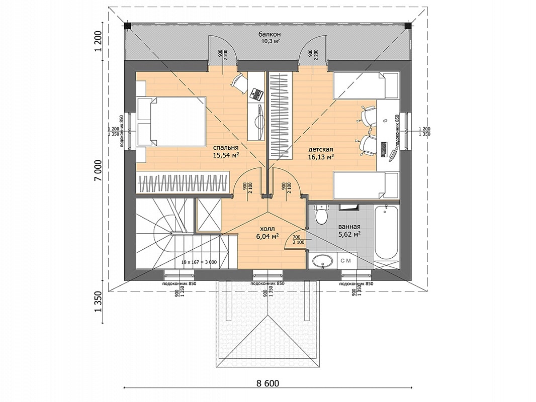 Планировка CONSTANT 90-3 2 этаж